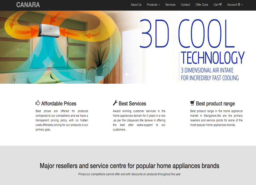 E-commerce solution to home appliance reseller